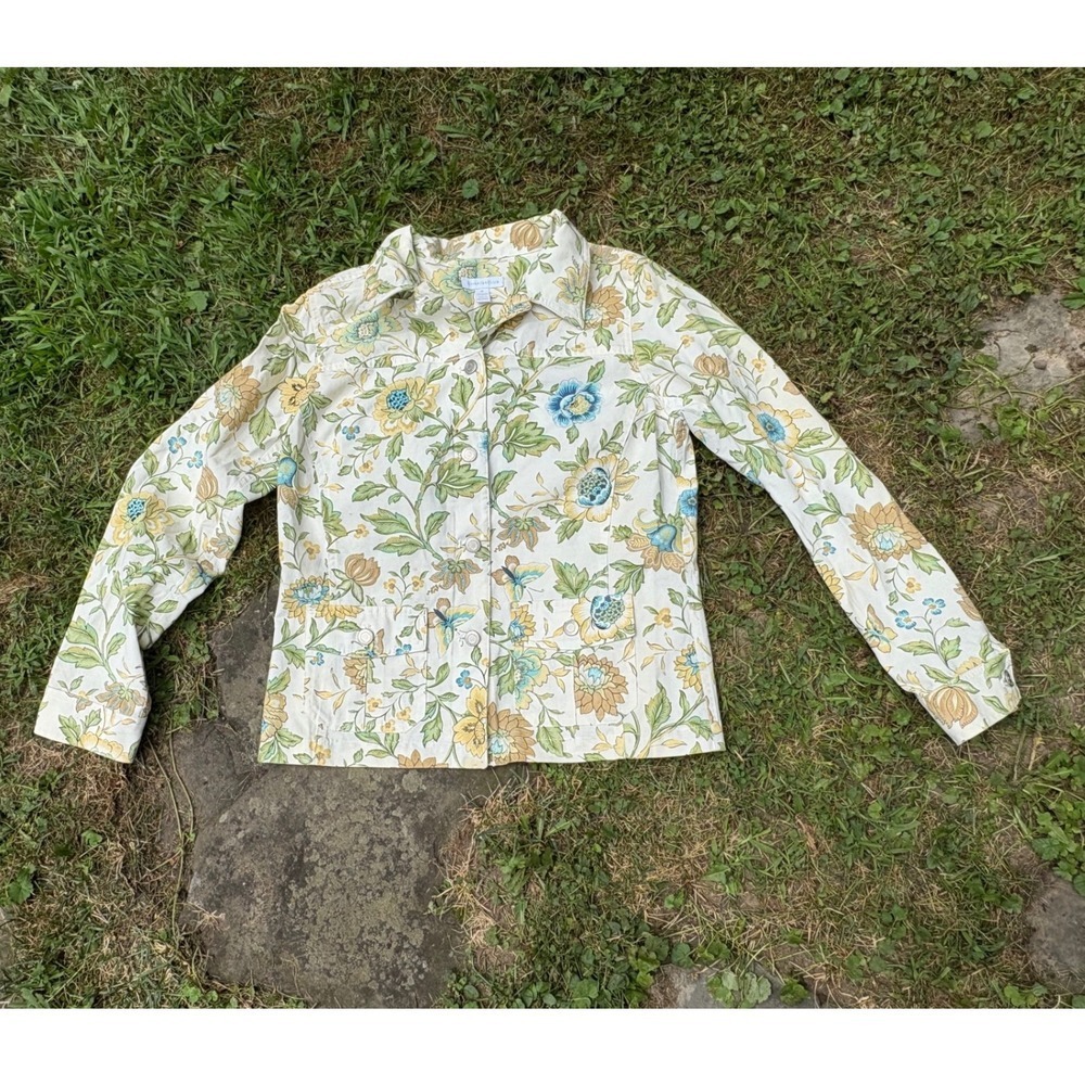 Vintage Style Floral Tapestry Jacket Womens M Cottagecore Botanical